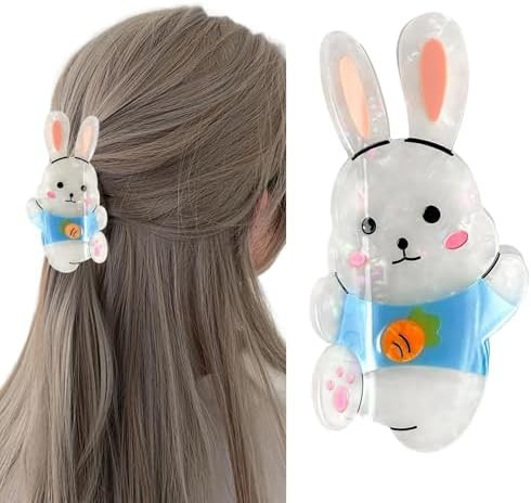 Easter Bunny Hair Claw Clips for Women Girls Cute Rabbit Hair Clips for Thick White Jumping Bunny... | Amazon (US)