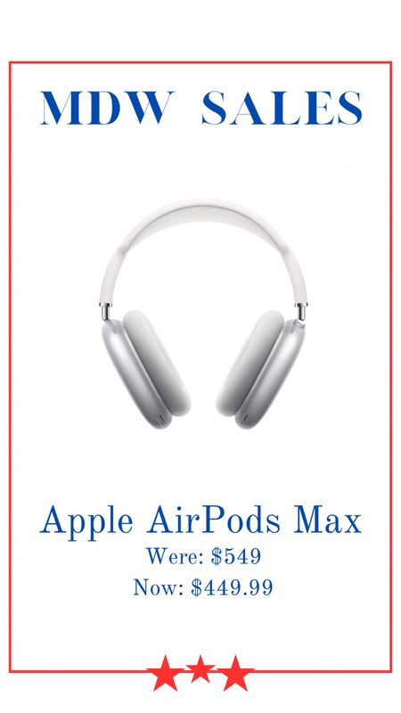MDW Sale Alert: Apple AirPods Max on sale on Amazon’s website for $100 off!

#LTKSeasonal #LTKSaleAlert