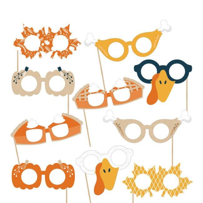 Happy Thanksgiving Glasses and Masks Photo Props 10 Pack | World Market