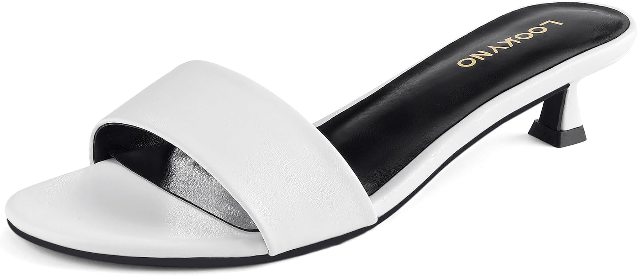 Womens Heeled Sandals Open Round Toe Kitten Low Heels for Women Slip on Slide Sandals Mule Heels ... | Amazon (US)