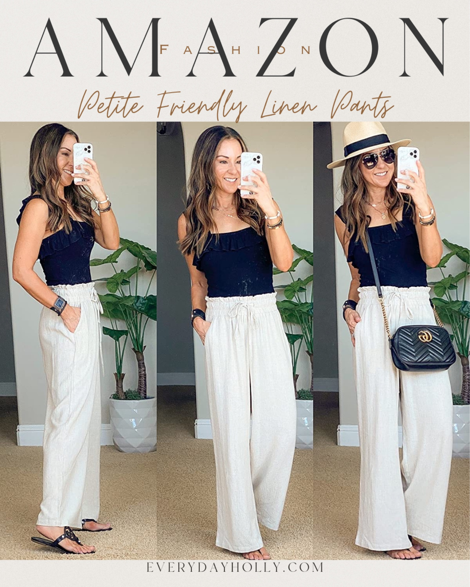 💥42% off my favorite Petite friendly linen pants size small unaltered in the color beige. Working drawstring and pockets. comes in 11 color options. Super cute square neck bodysuit tts size small. and my favorite accessories! The best summer hat and my favorite strapless bra. 💥 💥31% off my favorite packable, crushable, adjustable hat.
💥30% off Amazon Crossbody 
💥Save 20% on my custom made bracelets code HOLLY20
💥Watchband - code EVERYDAYHOLLY for 10% off! 


#LTKover40 #LTKsalealert #LTKfindsunder50