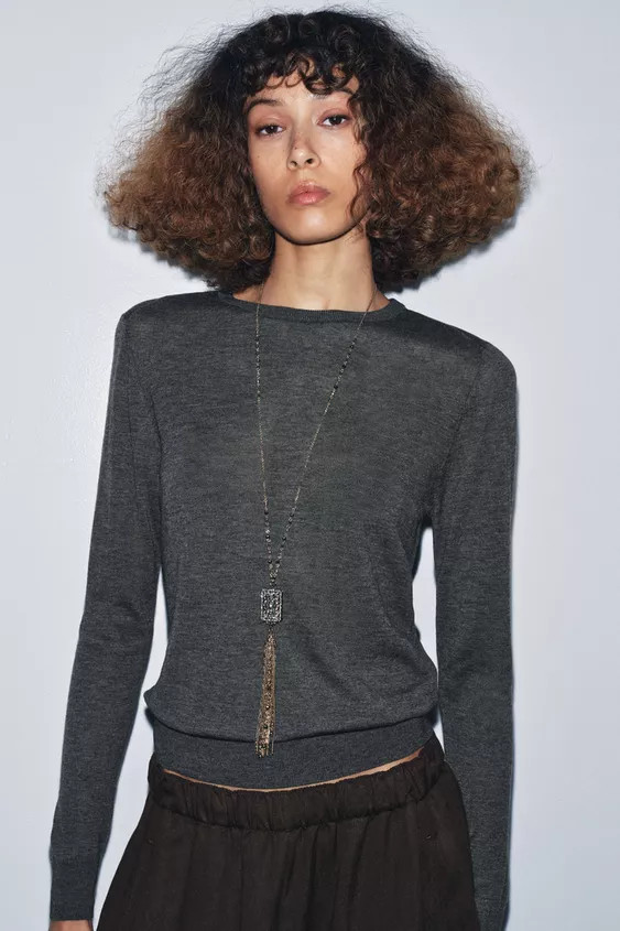 EXTRA-FINE WOOL AND SILK JUMPER | Zara AU