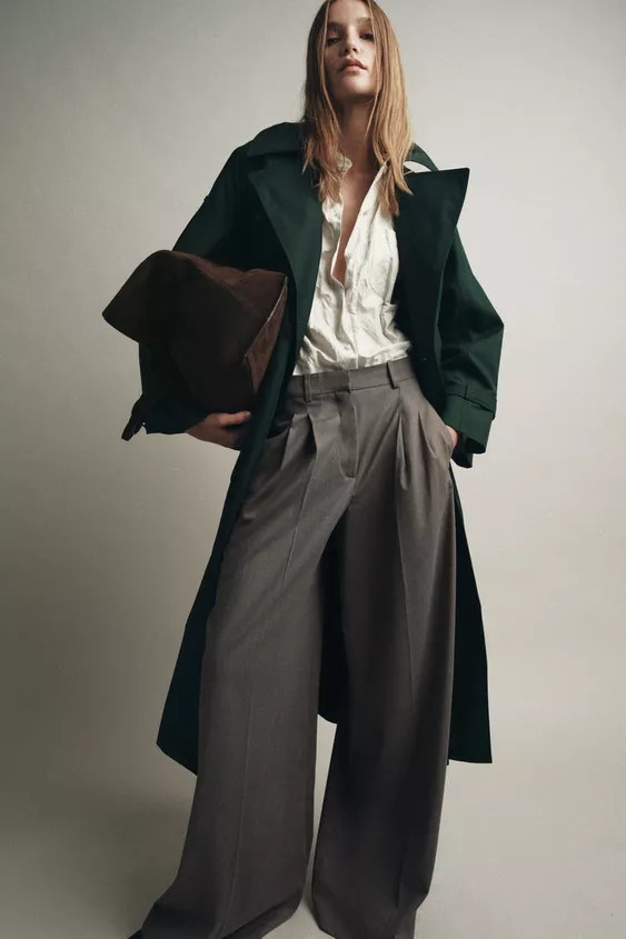 WIDE-LEG TROUSERS WITH DARTS ZW COLLECTION | Zara UK