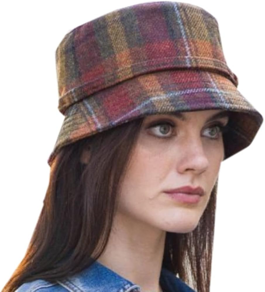 Ladies Irish Tweed Vintage Plaid Emily Hat Purple | Amazon (US)
