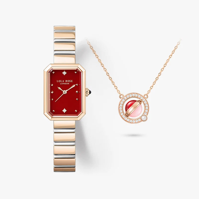Ms. Lola Red Carnelian Watch & Necklace Gift Set | Lola Rose
