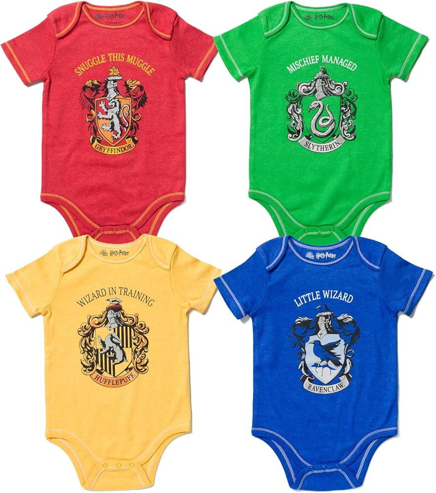 Harry Potter Baby 4 Pack Bodysuits Newborn to Infant | Amazon (US)