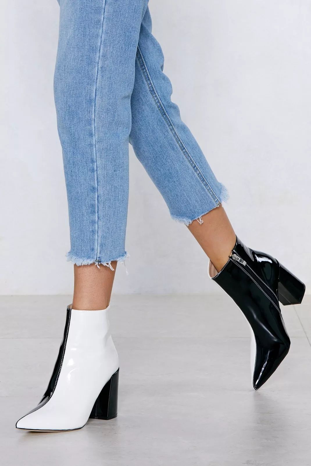 Two Tone Pointed Toe Heeled Boots | Nasty Gal (US)