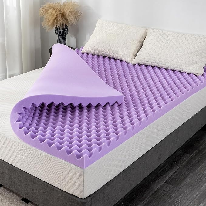 3 Inch Egg Crate Twin Memory Foam Mattress Topper, Cooling Gel Infused Foam Mattress Topper for P... | Amazon (US)