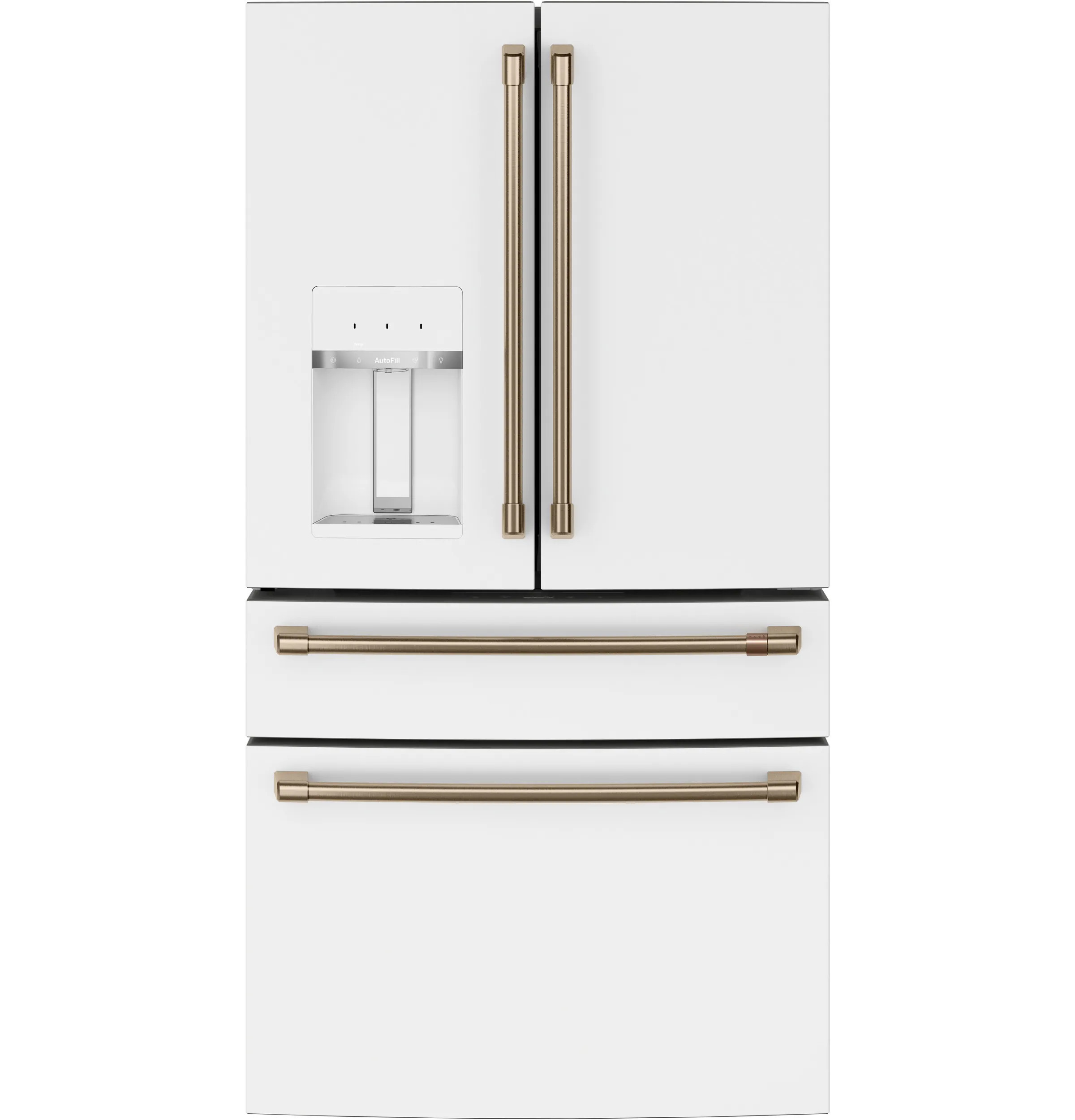 Cafe Counter-Depth 22.3-Cu. Feet 4 -Door Smart Compatible French Door Refrigerator with Ice Maker with water and Ice dispenser ( Matte White ) ENERGY | Lowe's