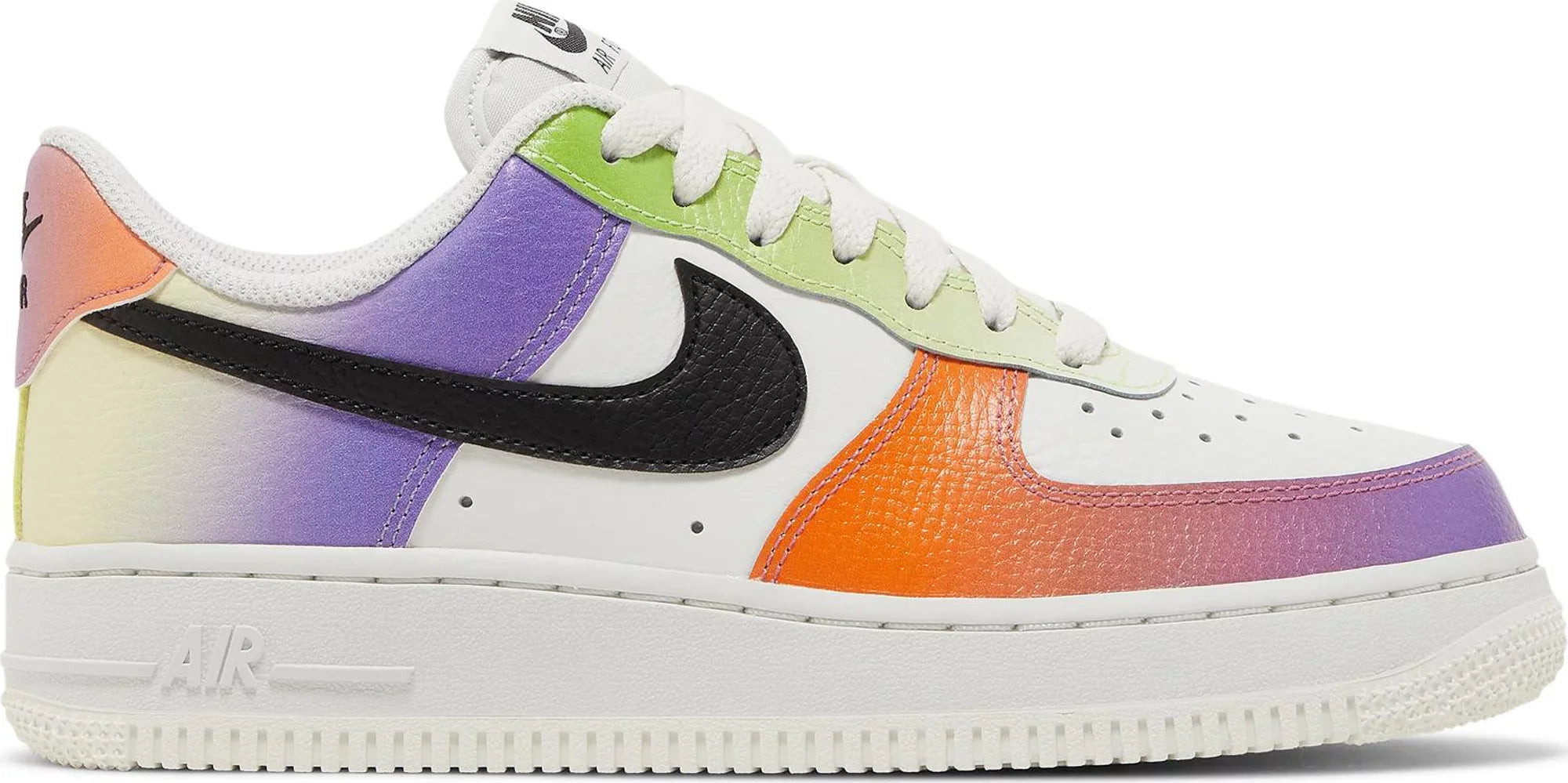 Nike Women's Air Force 1 Low '07 'Multi-Color Gradient' - Fd0801-100 - Summit White/Black-Bright Mandarin / 6 | Zulily