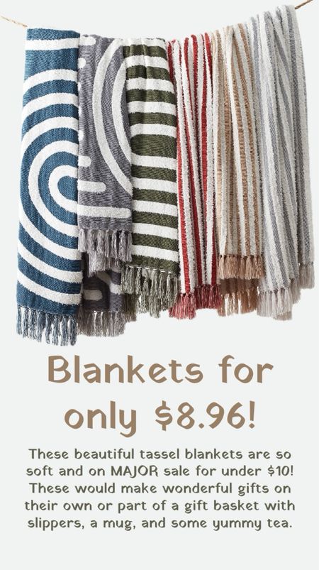 BLANKET UNDER $10! These cute blankets are over half off, and they’re so pretty! I love the tassels, they’re soft, and come in 6 colors. It would be so cute as a gift in a basket with slippers, a mug, and some tea!
…………..
mother’s day gift under $10 mothers day gift under $100 mother’s day gift under $25 mother’s day gift under $50 barefoot dreams dupe walmart finds walmart blanket pottery barn dupe anthropologie dupe tassel blanket bohemian decor boho decor blankets under $25 blankets under $50 home decor under $10 throw living room decor striped blanket playroom decor playroom blanket kids blanket teacher gift under $25 teacher gift idea teacher gifts under $10 teacher gift idea graudaiton gift idea 

#LTKHome #LTKSaleAlert #LTKFamily
