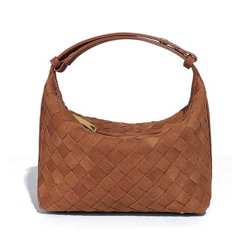 Woven Suede Hobo Bags for Women Leather Underarm Shoulder Bag Crescent Clutch Purses Top-Handle H... | Amazon (CA)