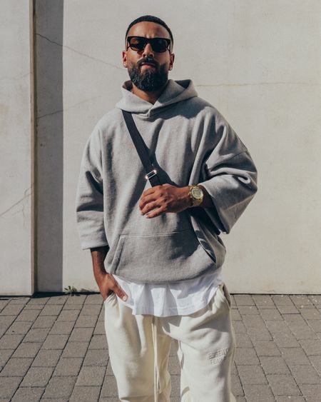 FEAR OF GOD Eternal Collection Hoodie in ‘Grey’ (size M). ESSENTIALS Sweatpants in ‘Eggshell’ (size M). THE ROW Black Slouchy Banana Bag. ADIDAS DNA 1.0 sneakers (size 9.5 US). FEAR OF GOD x GREY ANT glasses. A relaxed and elevated men’s look that is comfortable and easy to wear for a day out running errands. A transitional men’s outfit from summer to fall. 

#LTKsalealert #LTKmens #LTKstyletip