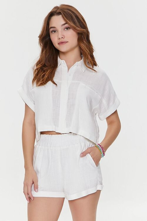 High-Rise Linen-Blend Shorts | Forever 21 | Forever 21 (US)