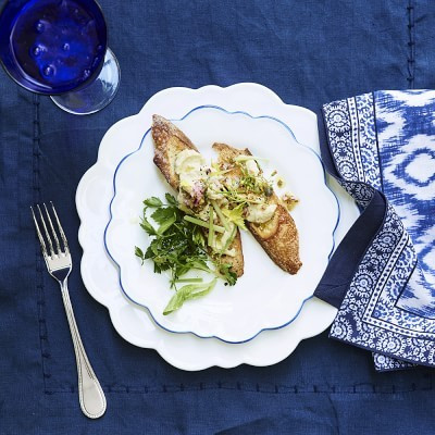 AERIN Scalloped Salad Plates, Blue | Williams-Sonoma