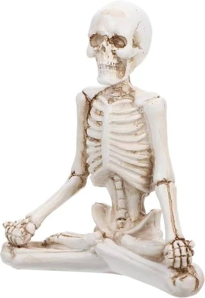MHFOOU Yoga Skeleton Statue, Small Resin Sculpture, Halloween Yoga Skeleton Figurine Skull Desk D... | Amazon (US)
