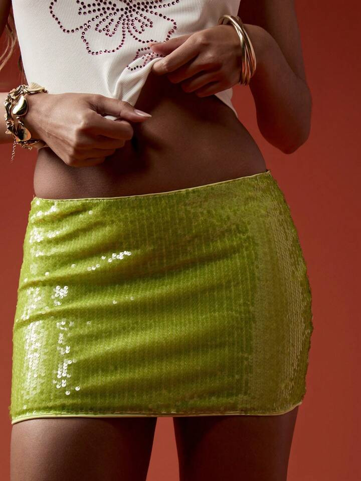 MISSGUIDED Falda mini de lentejuelas lujosa para fiestas, club, fiesta, fiesta de fin de año, c... | SHEIN