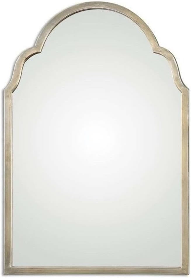 Arch Wall Mirror Moroccan Inspired Design with Metal Frame in Oxidized Silver Champagne | Amazon (US)