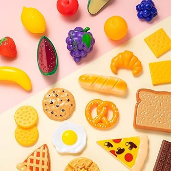 JOYIN 50 Piece Set of Kitchen Toys, Dinnerware, Dummy Fruits, Vegetables, Plastic Accessories for... | Amazon (US)