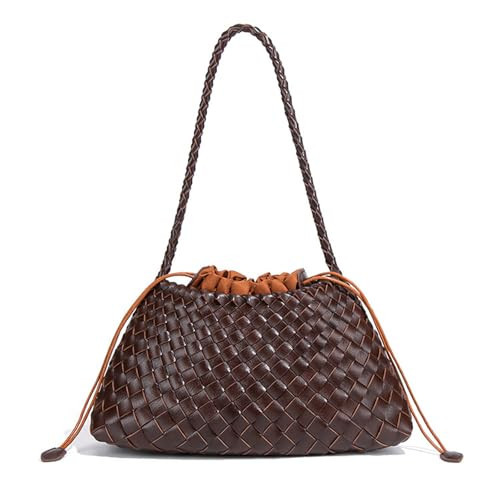 Women's Woven Bag – Vegan Leather Shoulder Tote | Amazon (US)