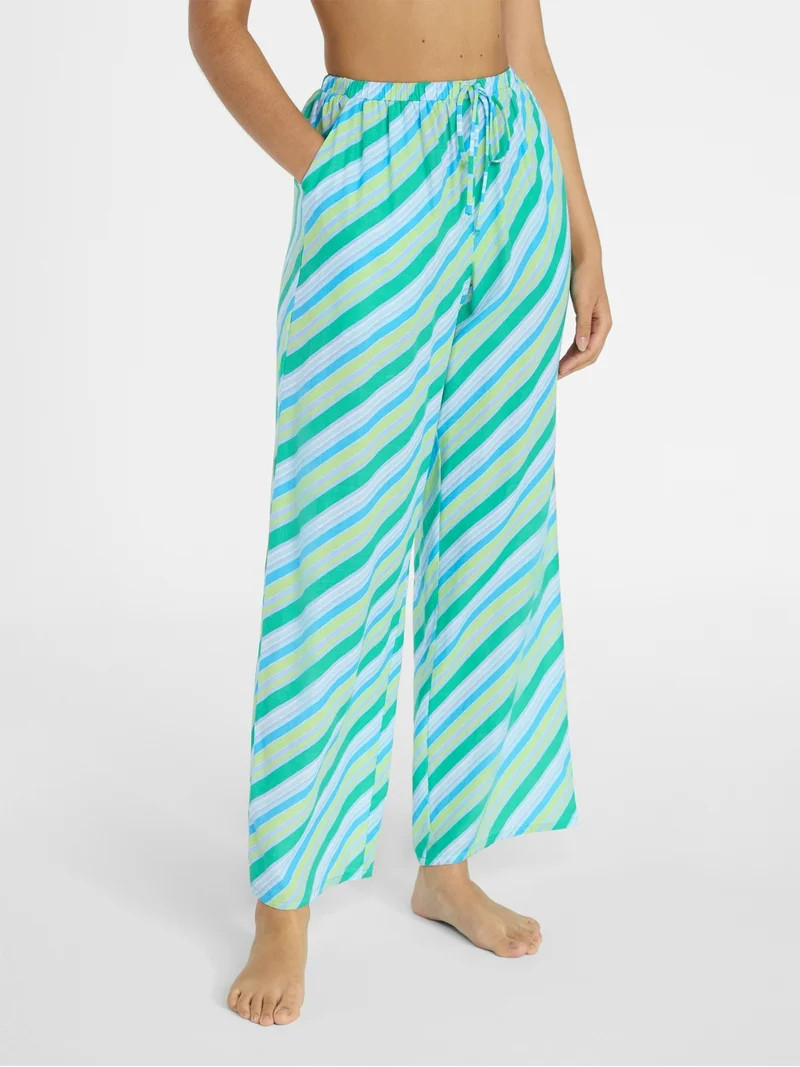 No Boundaries Wide Leg Pants Bikini Coverup, Women's XXS-XXL | Walmart (US)