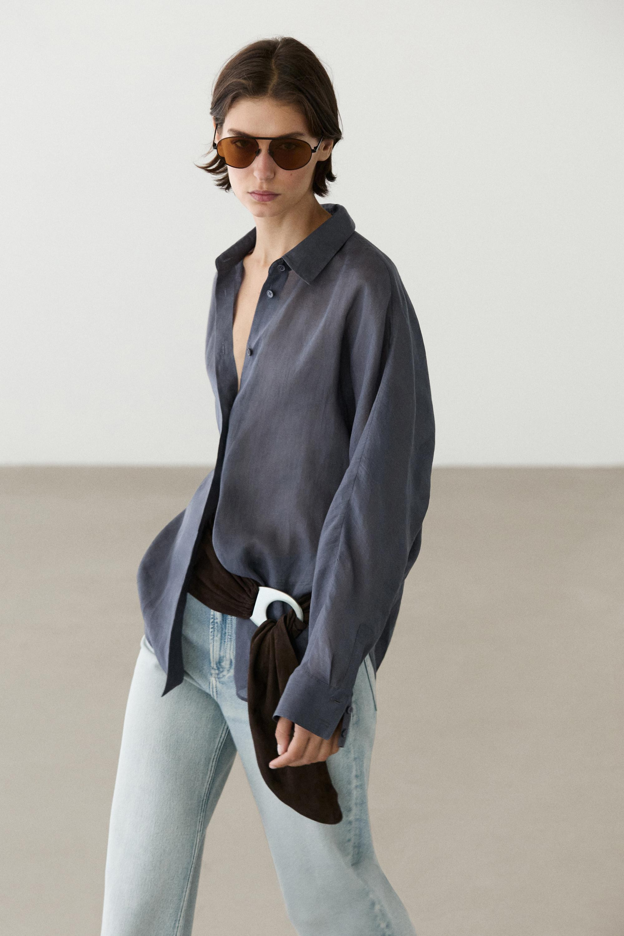 Flowing 100% ramie shirt | Massimo Dutti US
