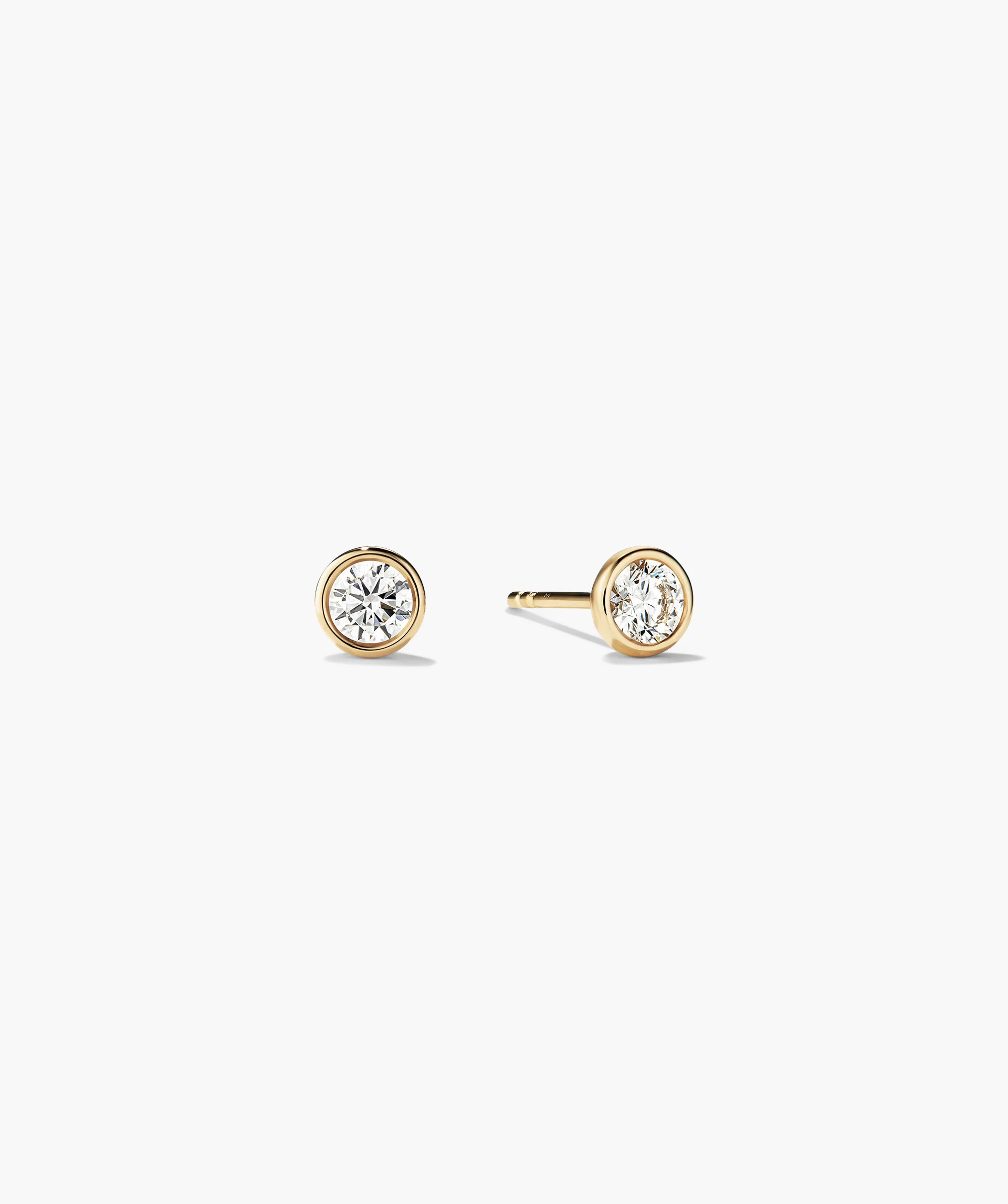 Bezel Round Lab Grown Diamond Studs 0.5 ct | Mejuri Fine Crew