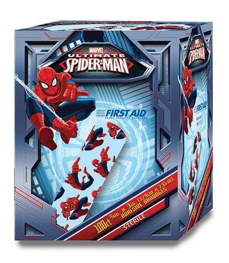 American White Cross Stat Strip Adhesive Strip, 3/4 x 3 Inch, Spider-Man Design, Dukal 1087737, 1... | Walmart (US)