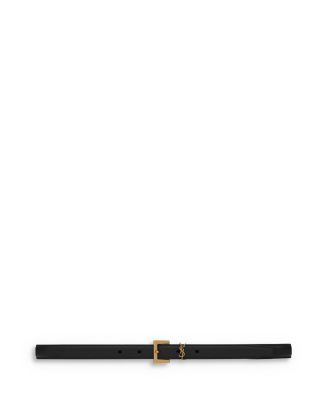 SAINT LAURENT Cassandre Thin Belt with Square Buckle in Box Saint Laurent Leather  | Bloomingdale... | Bloomingdale's (US)