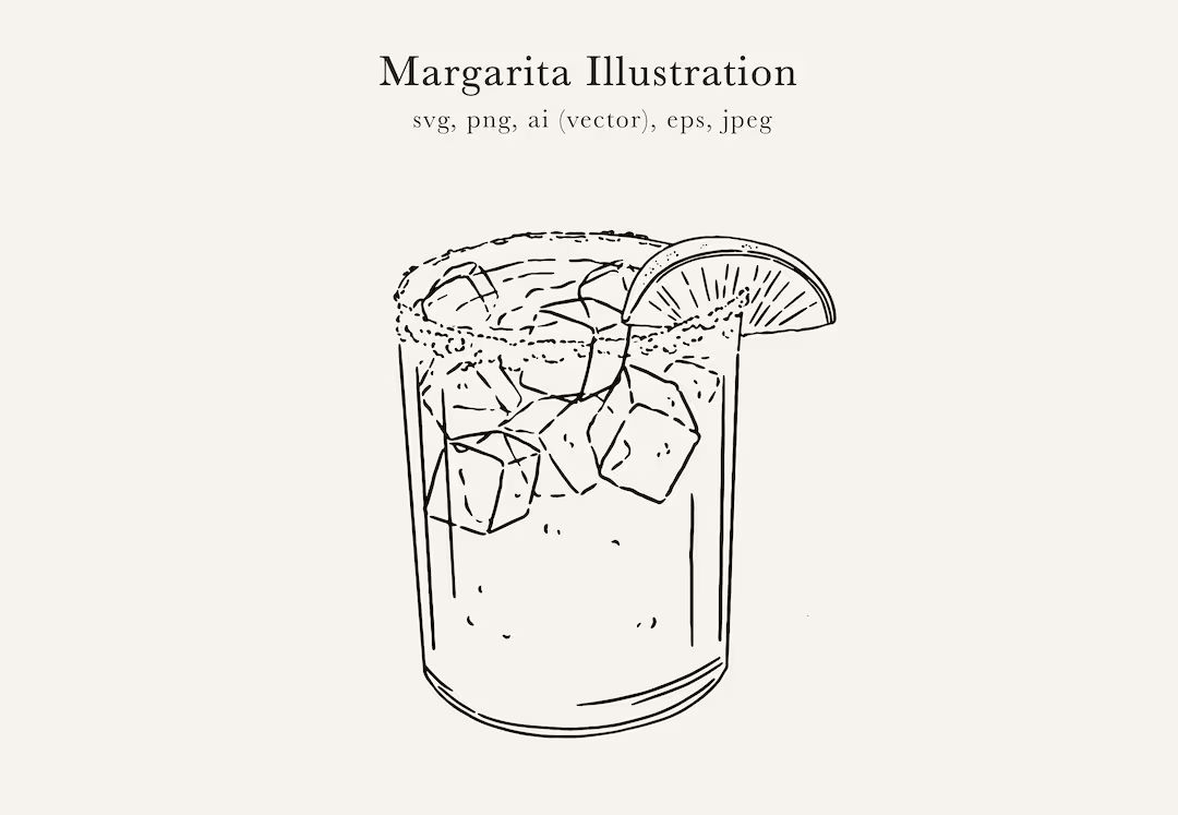 Margarita Drawing, Margarita Illustration, Margarita SVG, Marg PNG, Margarita Clip Art - Etsy | Etsy (US)
