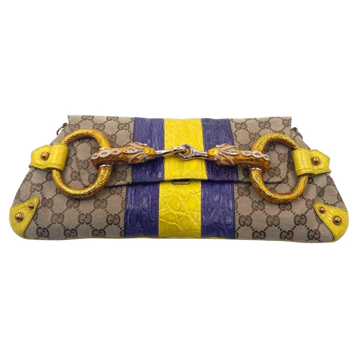 Gucci Horsebit 1955 Chain bag with embellished snake head buckle | 1stDibs