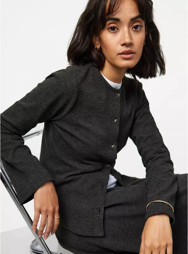 Buy Charcoal Soft Touch Button Through Co-ord Cardigan XL | Cardigans | Tu | Tu Clothing