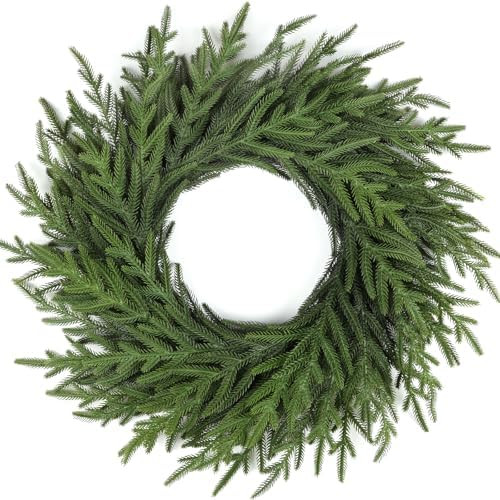 Artgar 26 Inch Pine Wreath - Christmas Wreaths for Front Door - Real Touch Pine Wreath - Large Ar... | Amazon (US)