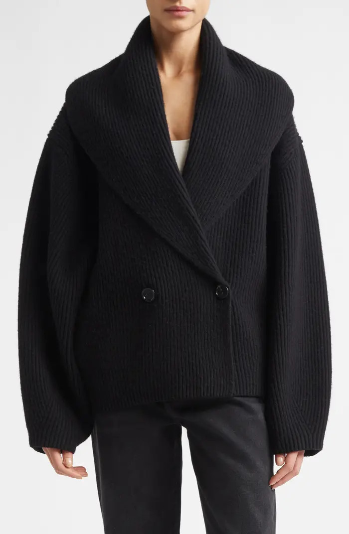 Shawl Collar Wool Rib Cardigan | Nordstrom
