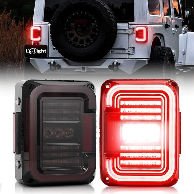 DOT Approved Smoke Lens LED Tail Lights with 20W Reverse Lights Compatible with 2007-2017 Jeep Wr... | Amazon (US)