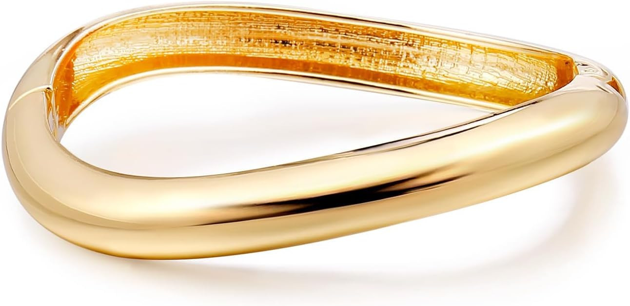 Elegance 11 designs Gold Cuff Bangle Bracelets For Women Trendy Hinged Cuff Open Wide Chunky Gold... | Amazon (US)