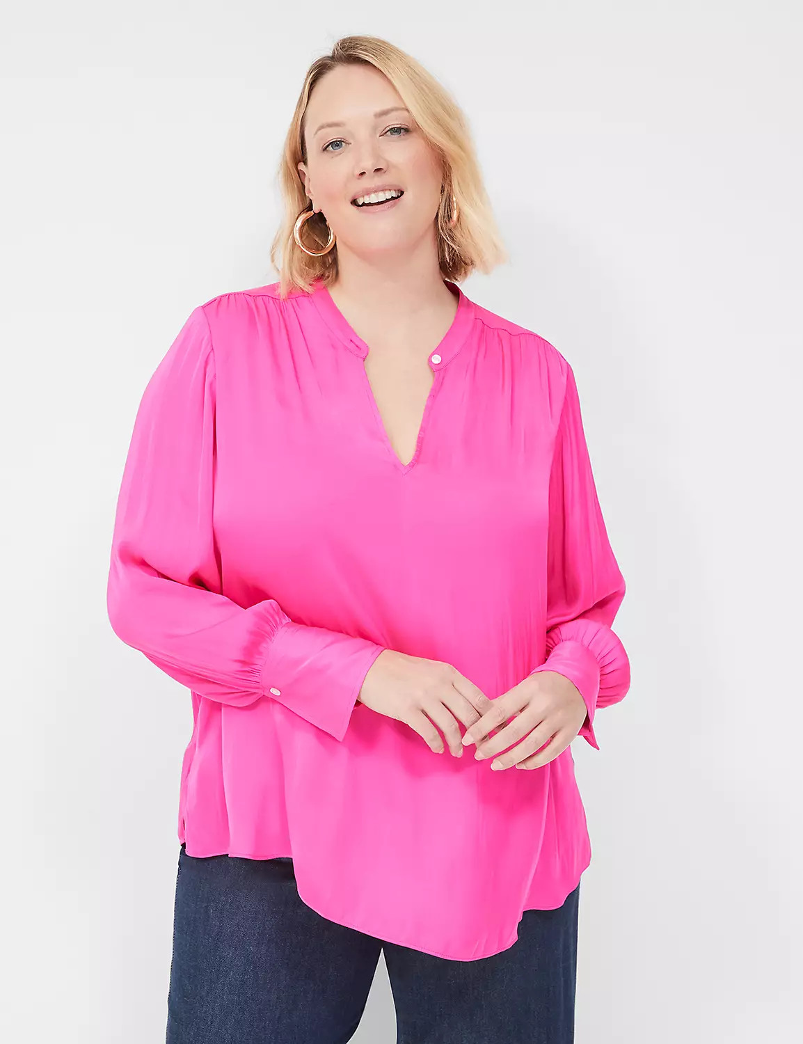 Relaxed LS Collar Blouse 1139021 | LaneBryant | Lane Bryant (US)