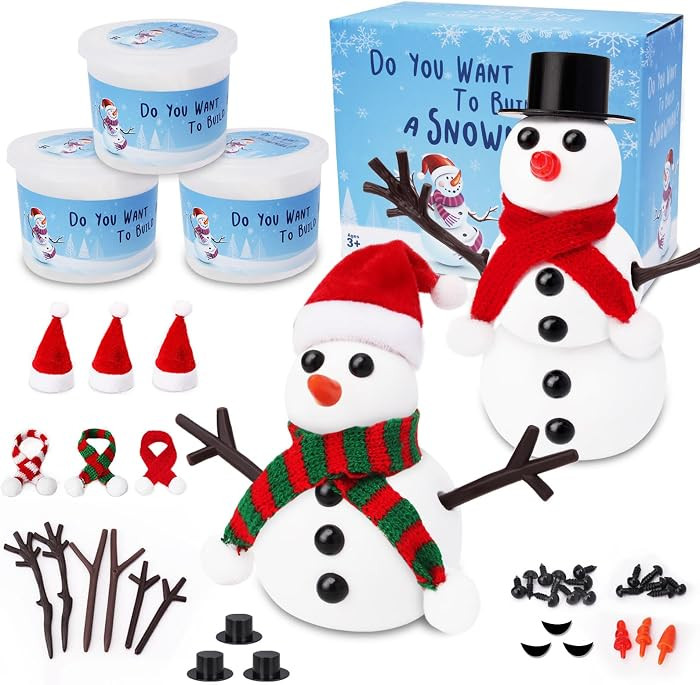 RINOLY Build a Snowman Kit, Christmas Crafts for Kids, 3 Pack | Amazon (US)