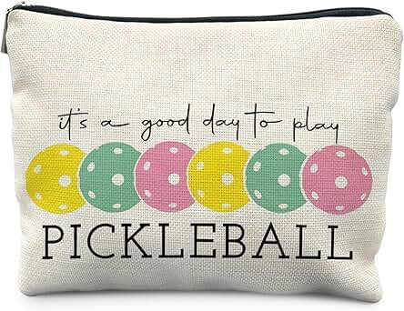 Pickleball Gifts for Women, Pickleball Makeup Bag Cosmetic Pouch, Pickleball Accessories Women | Amazon (US)