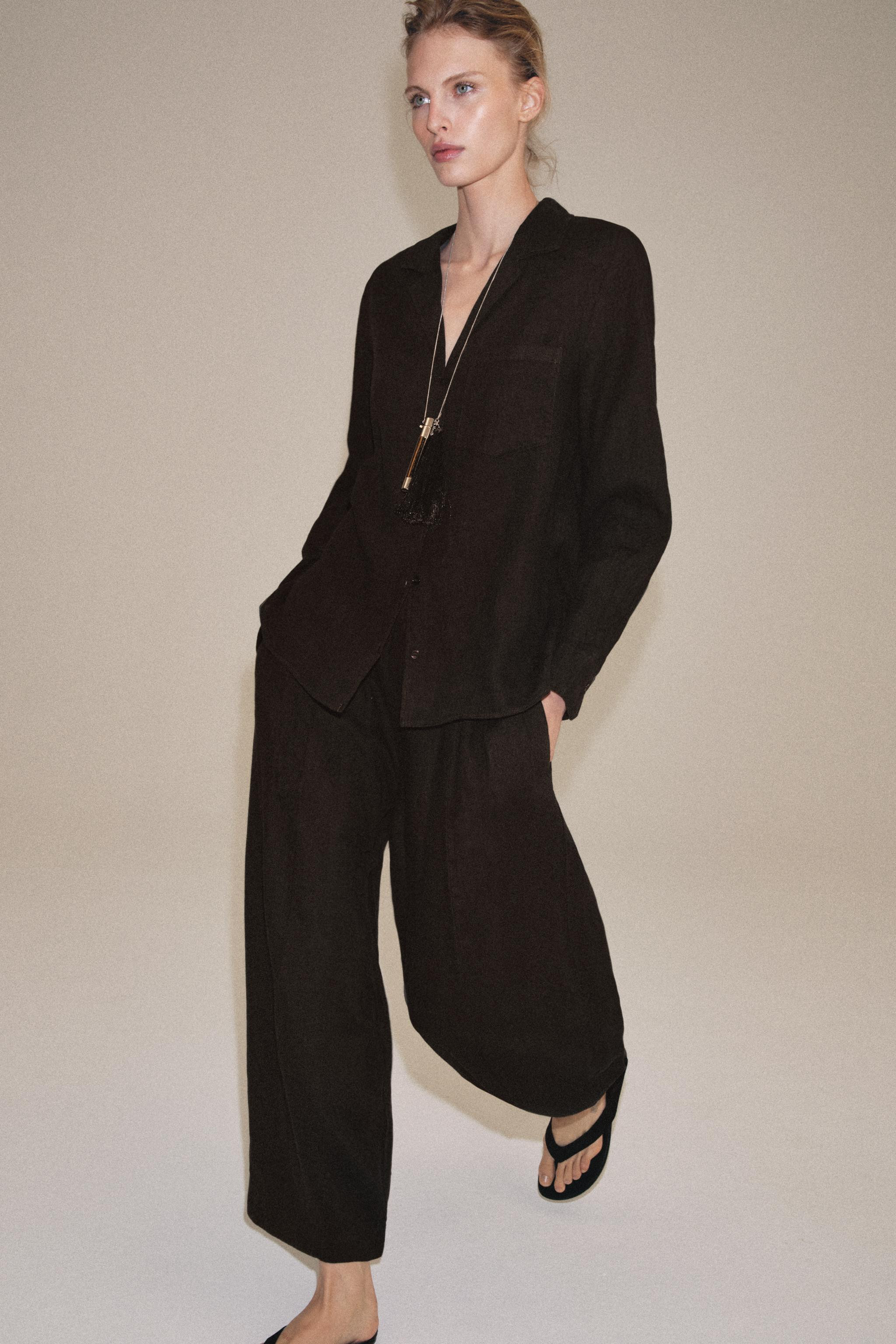 ZW COLLECTION LINEN POCKET SHIRT | Zara US