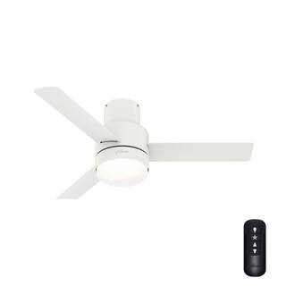 Hunter Gilmour 44 in. LED Indoor/Outdoor Matte White Ceiling Fan with Light Kit and Remote 51334 ... | The Home Depot