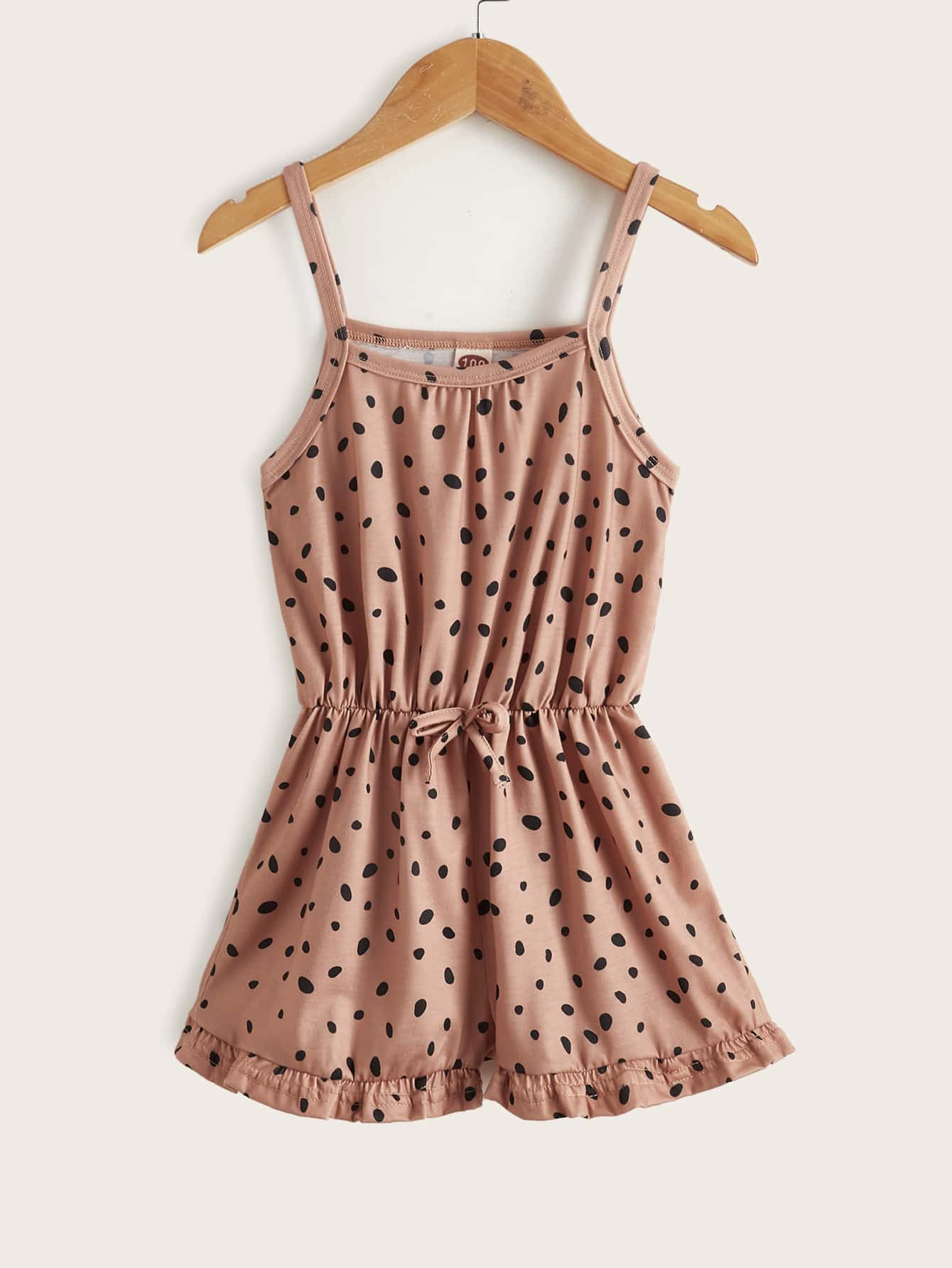 Toddler Girls Dalmatian Print Ruffle Hem Cami Romper | SHEIN