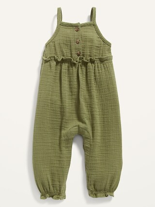 Sleeveless Button-Front Jumpsuit for Baby | Old Navy (US)