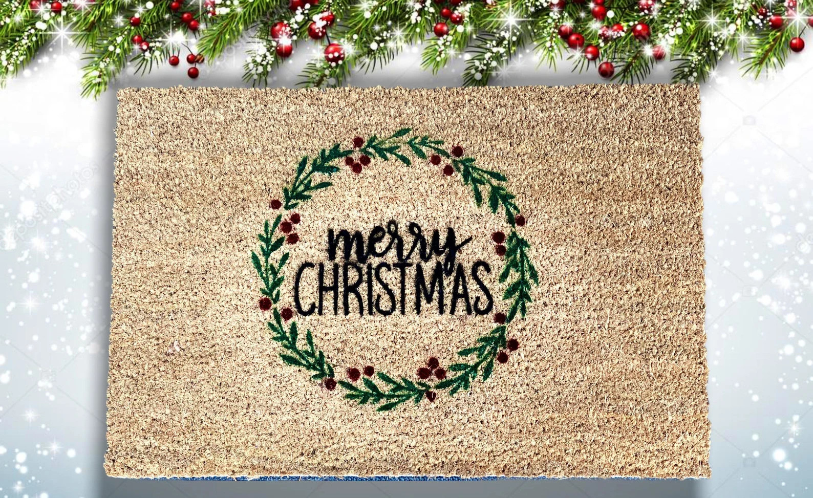Merry Christmas Doormat  Holiday Doormat  Winter Doormat  | Etsy | Etsy (US)