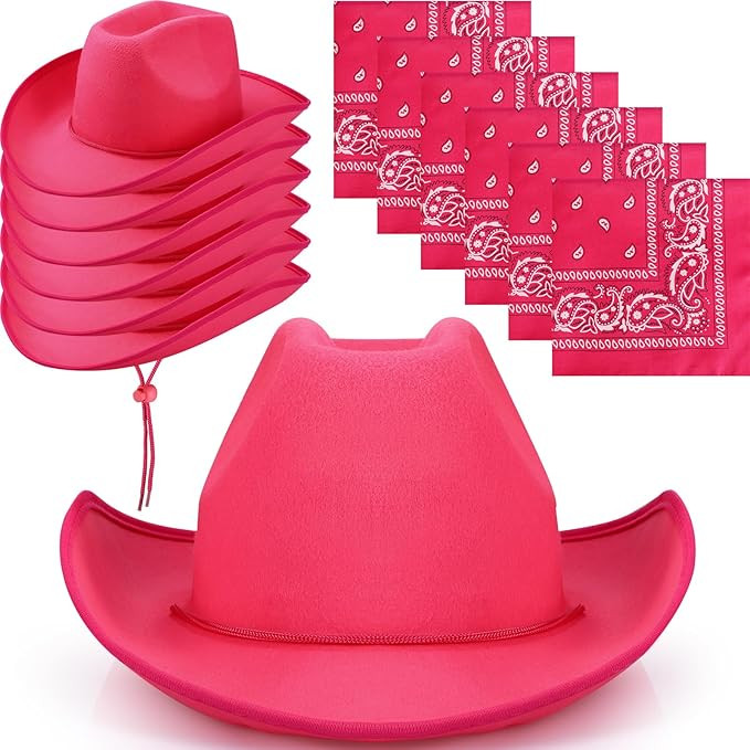 6 Sets Adult Cowboy Hat for Women and Men Western Cowgirl Hats with Adjustable Drawstring and Cow... | Amazon (US)