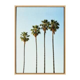 Sylvie "Four Palm Trees" by Simon Te of Tai Prints Framed Canvas Nature Wall Art 33 in. x 23 in. | The Home Depot