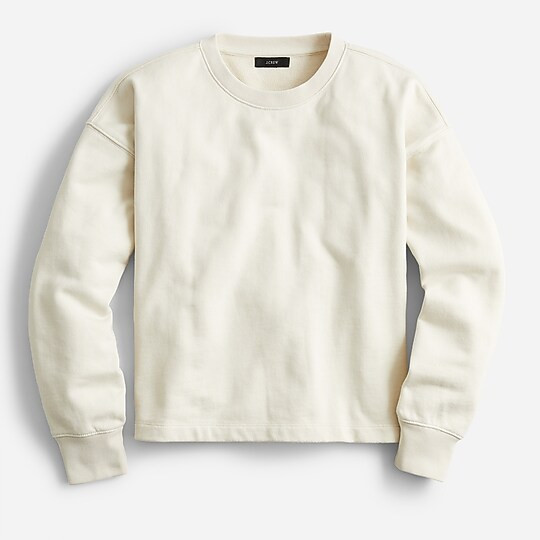 University terry cropped crewneck sweatshirt | J. Crew US