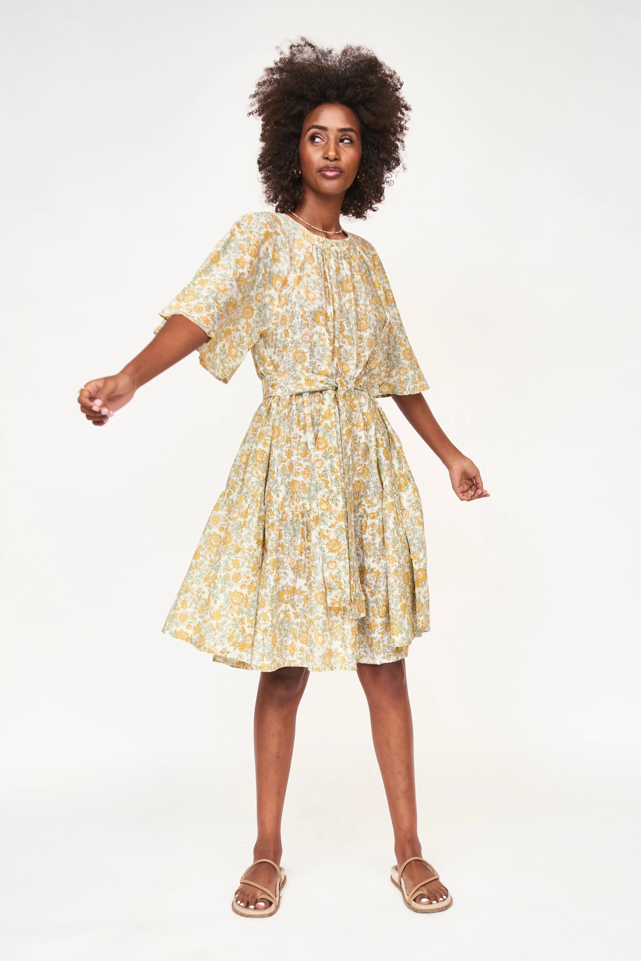 vienna short dress in marigold - MIRTH | MIRTH