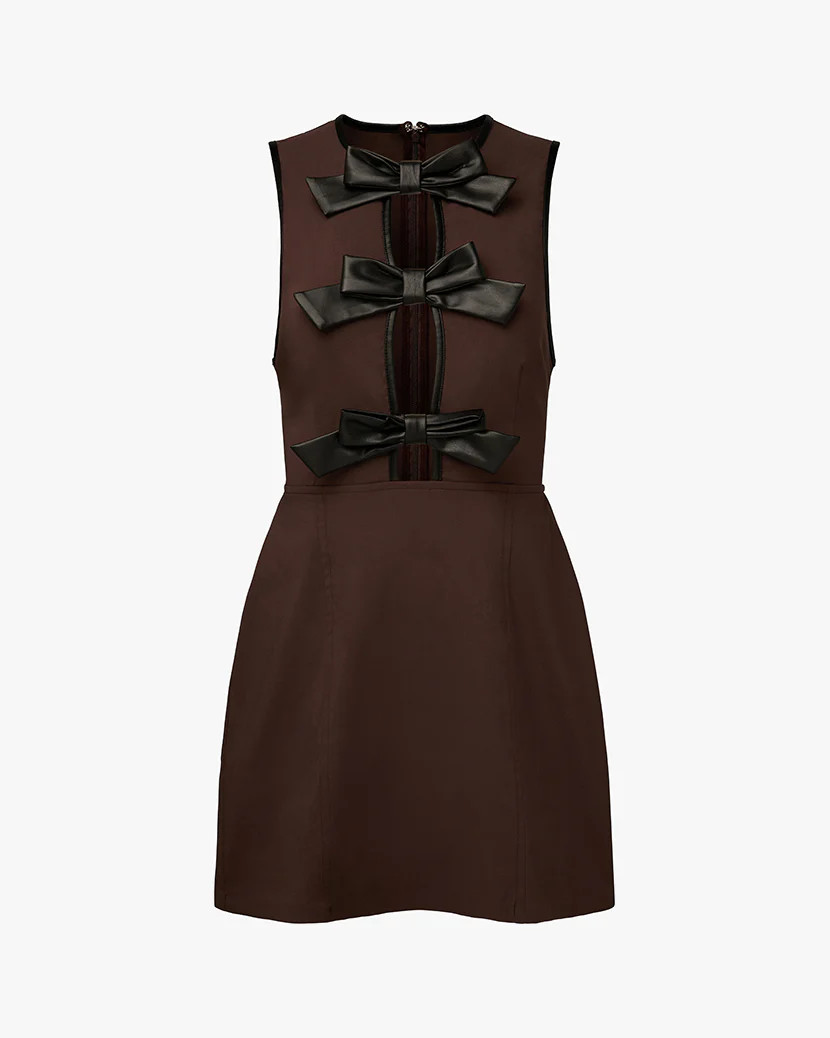 Vegan Leather Piped Peplum Mini Dress | We Wore What