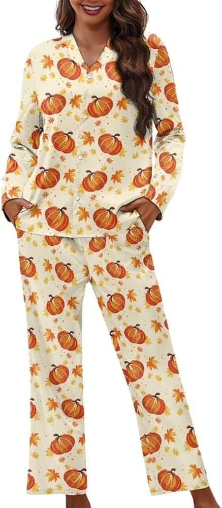 Pajamas for Women Set Long Pants Sleepwear Sets Soft Comfy Night Wear V-Neck Loungewear Cute Paja... | Amazon (US)